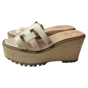 NEW SAM EDELMAN women's laine platform wedge sandal in beige